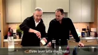 aerolatte  milk frother makes three layer caffè latte macchiato [upl. by Ellehcim]