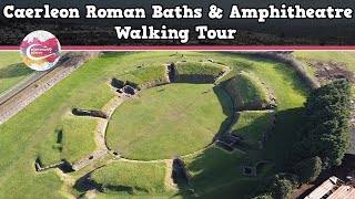 CAERLEON ROMAN BATHS amp AMPHITHEATRE WALES  Walking Tour  Pinned on Places [upl. by Haldan]