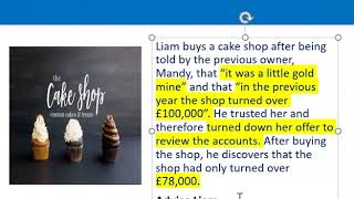 How to apply misrepresentation Liam cupcake scenario [upl. by Vivienne]