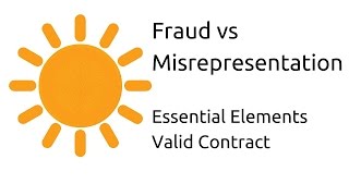 Fraud vs Misrepresentation  Other Essential Elements of a Valid Contract  CA CPT  CS amp CMA [upl. by Almeda767]